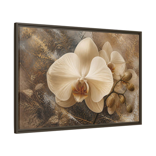 Main Mockup. Cream Orchid Elegance shown as framed canvas print