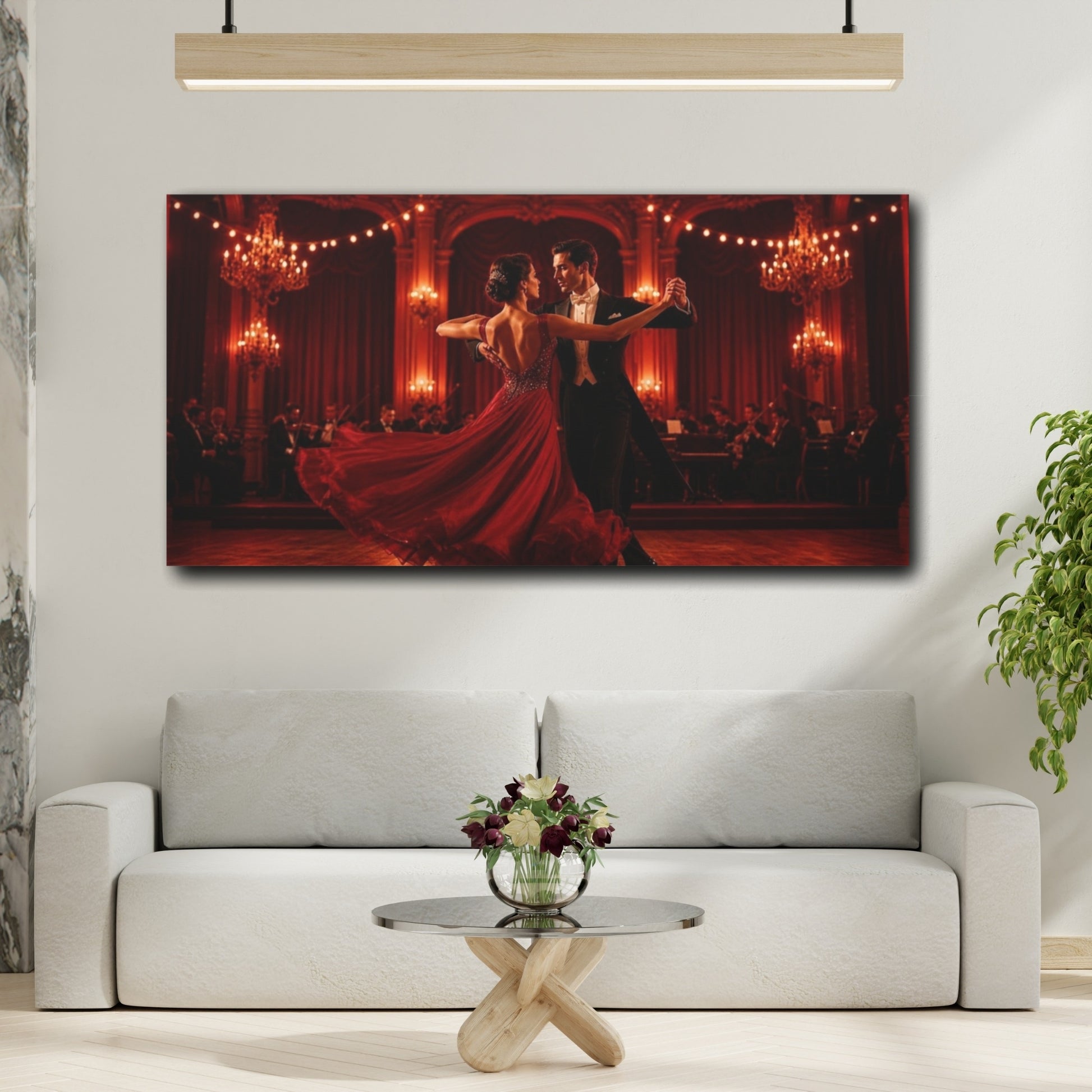 Mockup 2. Crimson Ballroom Waltz shown as canvas print