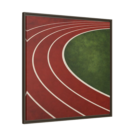 Main Mockup. Curved Running Track shown as framed canvas print