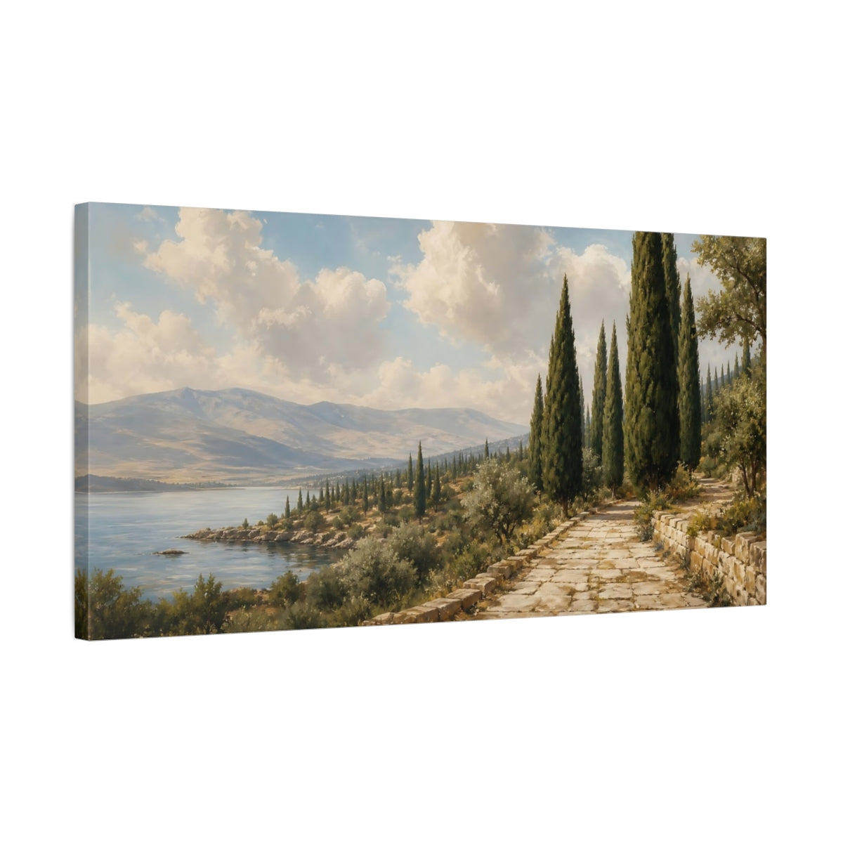 Side Mockup 1. Cypress Coastal Pathway shown as canvas print