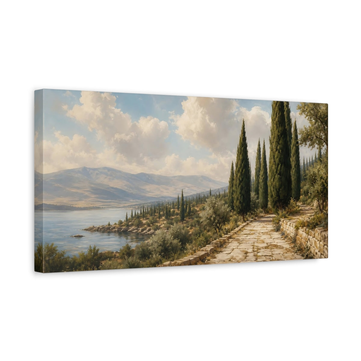 Side Mockup 3. Cypress Coastal Pathway shown as canvas print