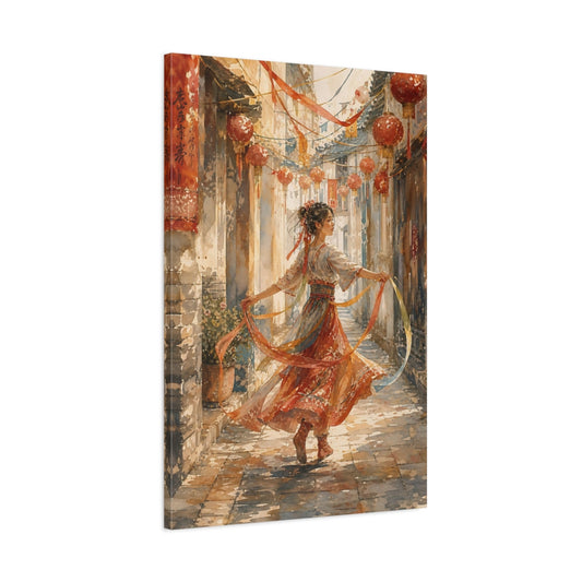 Main Mockup. Dance Among Lanterns shown as canvas print