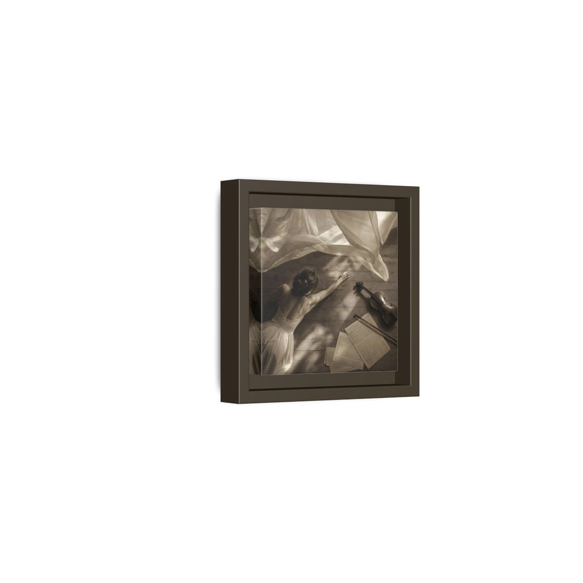 Side Mockup 23. Dancer And Violin shown as framed canvas print