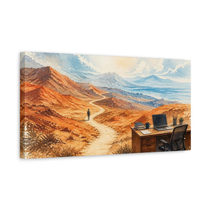 Side Mockup 3. Desert Path Office shown as canvas print