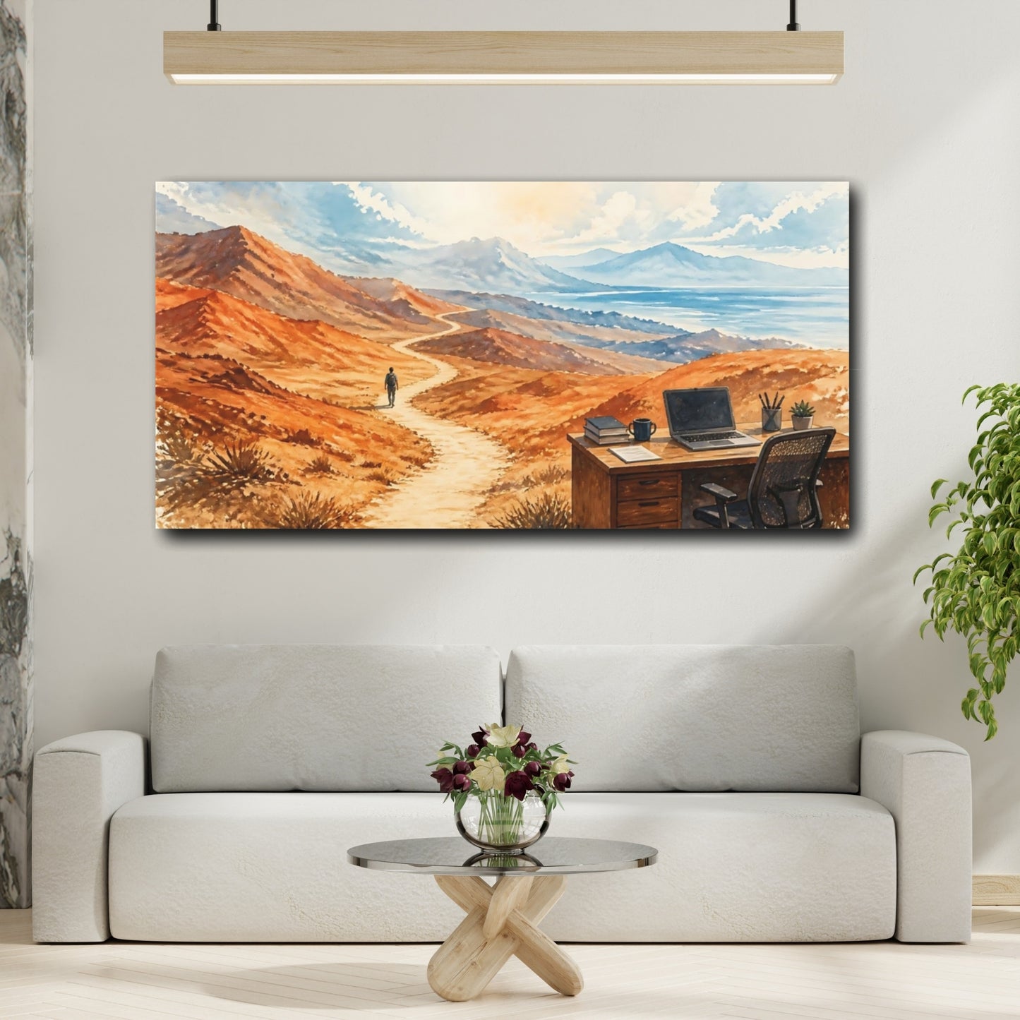 Mockup 2. Desert Path Office shown as canvas print