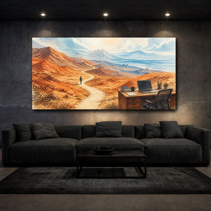 Mockup 3. Desert Path Office shown as canvas print