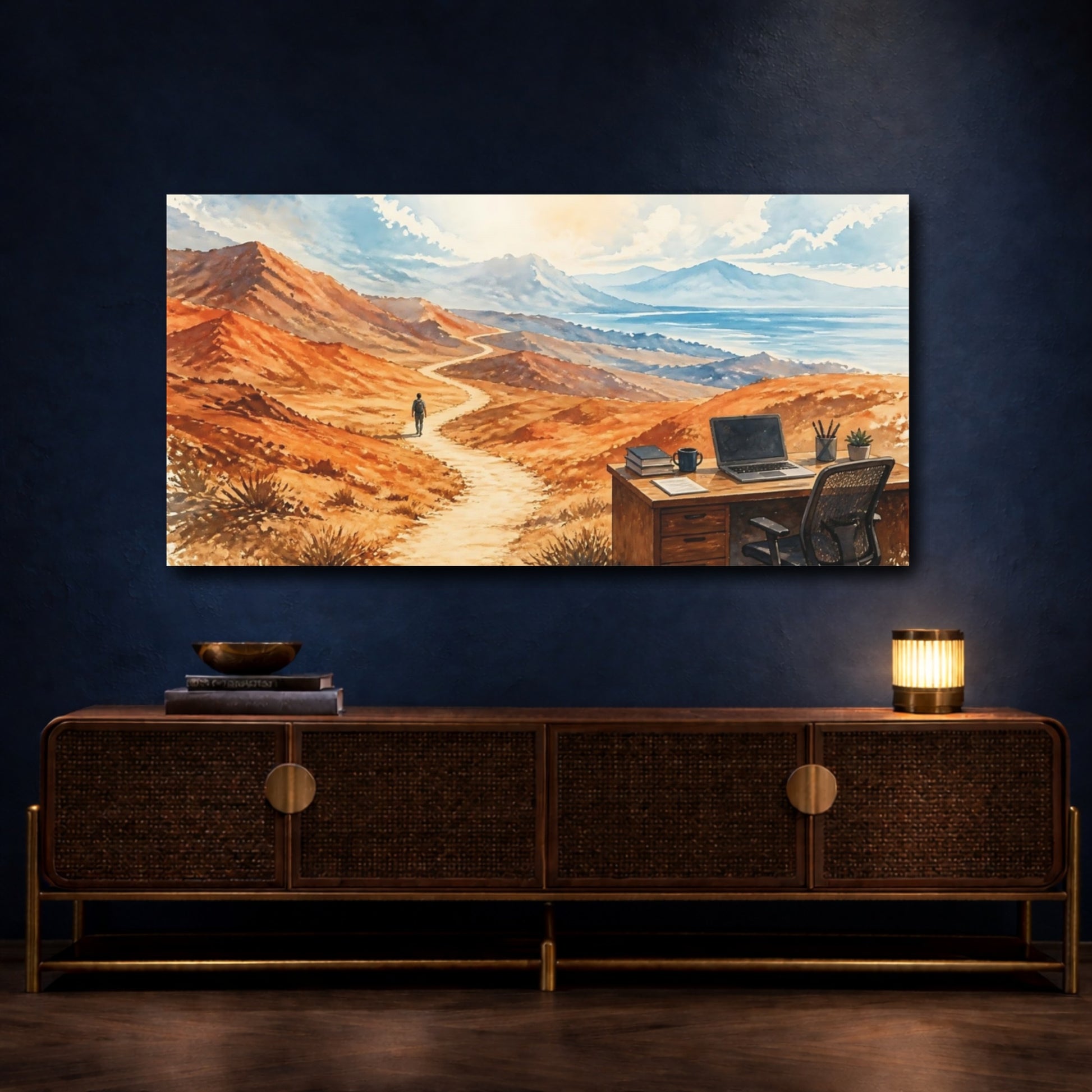Mockup 4. Desert Path Office shown as canvas print
