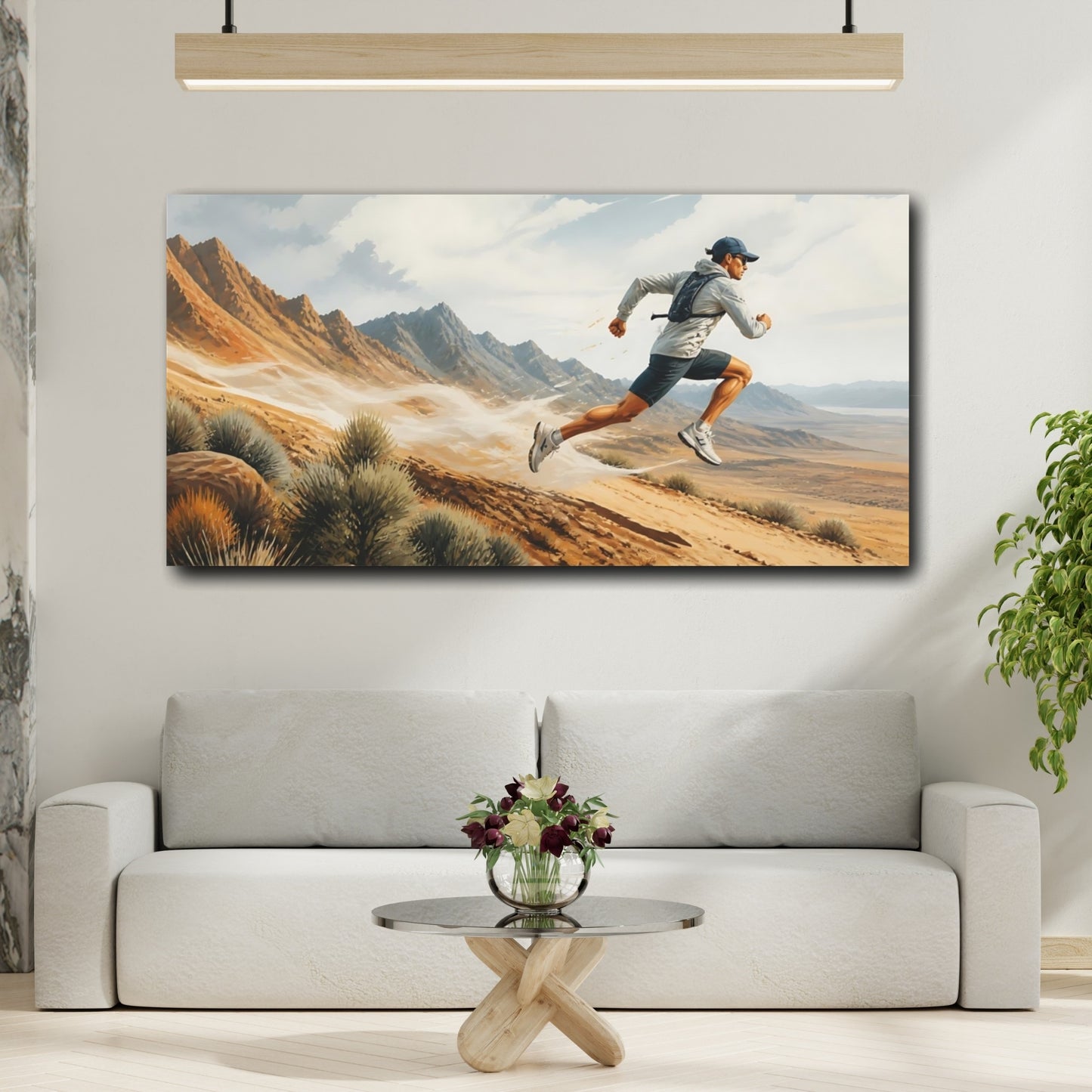 Mockup 2. Desert Trail Runner shown as canvas print