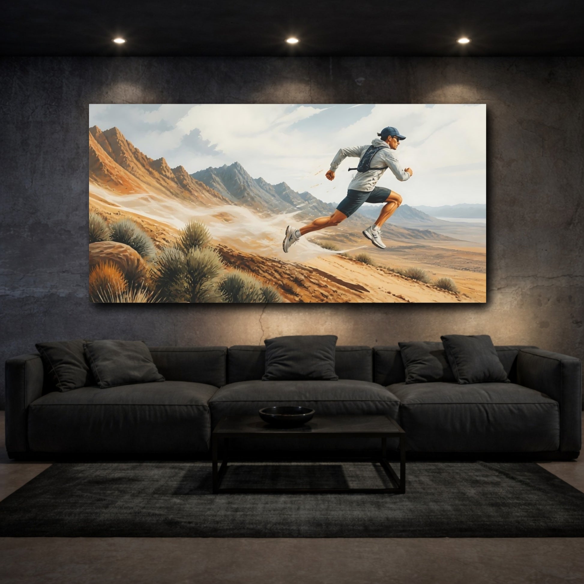 Mockup 3. Desert Trail Runner shown as canvas print