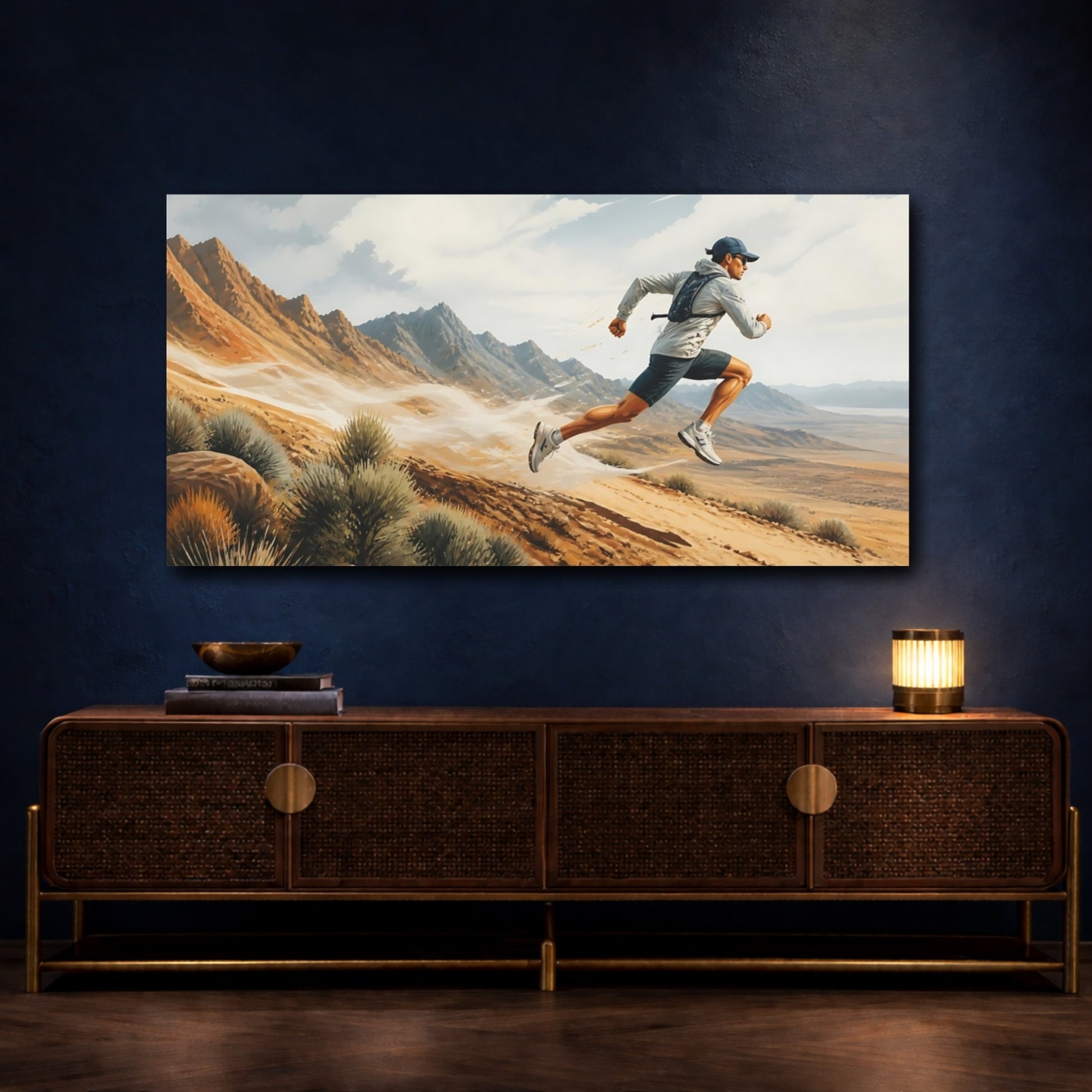 Mockup 4. Desert Trail Runner shown as canvas print