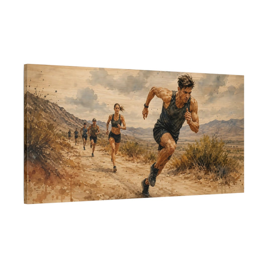 Main Mockup. Desert Trail Runners shown as canvas print