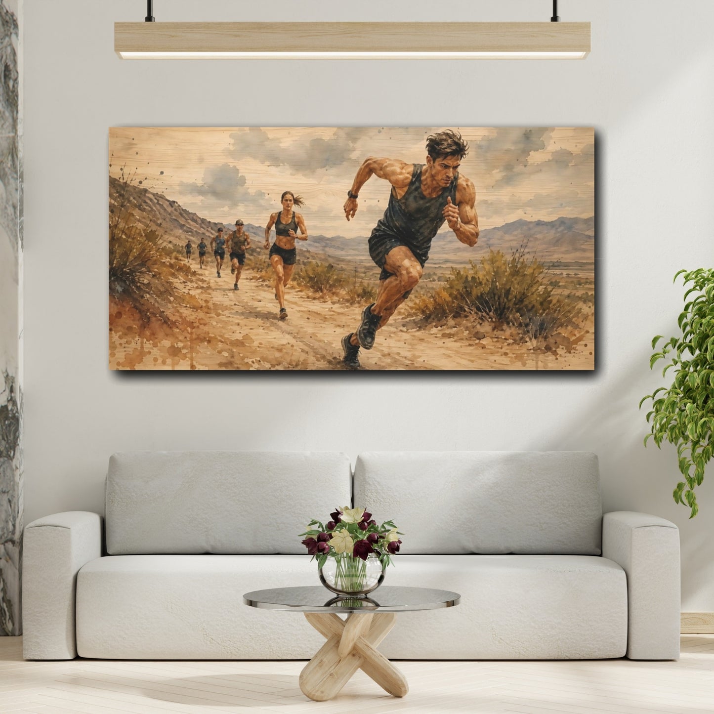 Mockup 2. Desert Trail Runners shown as canvas print