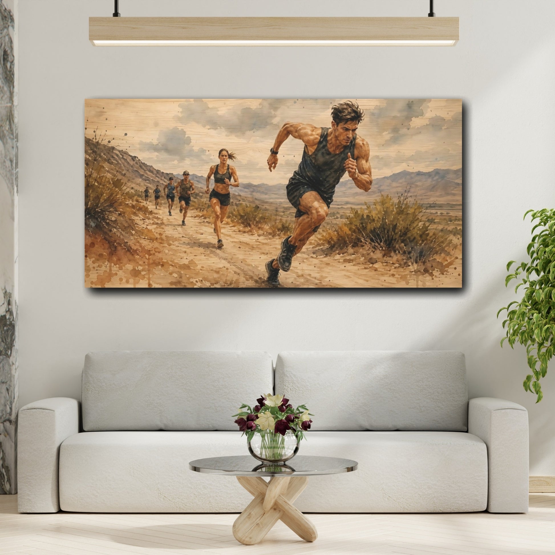 Mockup 2. Desert Trail Runners shown as canvas print