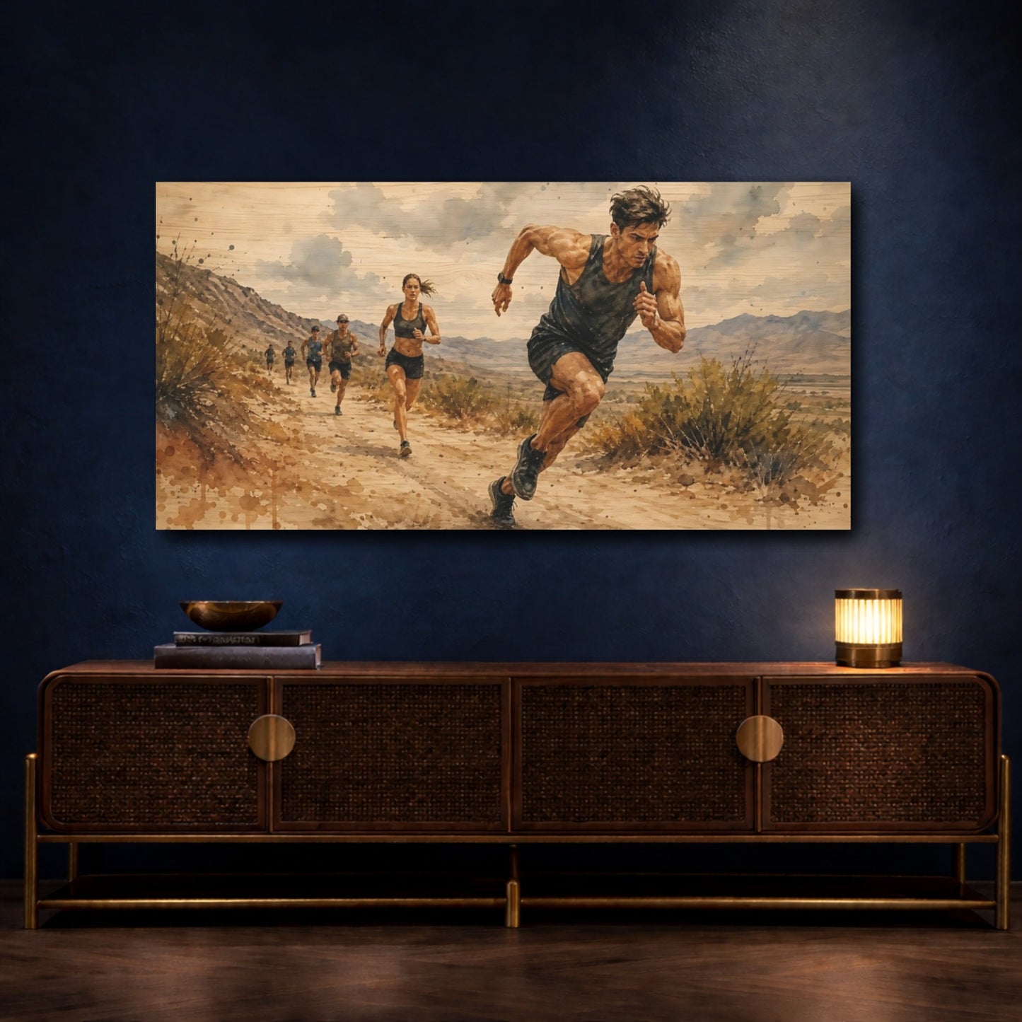Mockup 4. Desert Trail Runners shown as canvas print