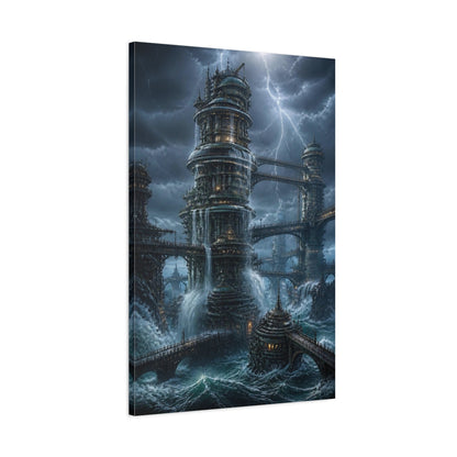 Main Mockup. Detailed Ocean Tower shown as canvas print