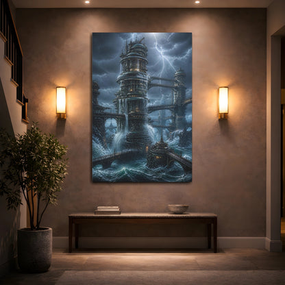 Mockup 2. Detailed Ocean Tower shown as canvas print