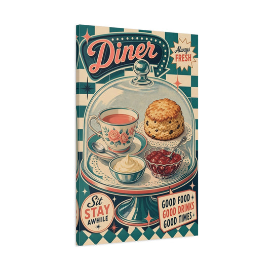 Main Mockup. Diner Tea Time shown as canvas print