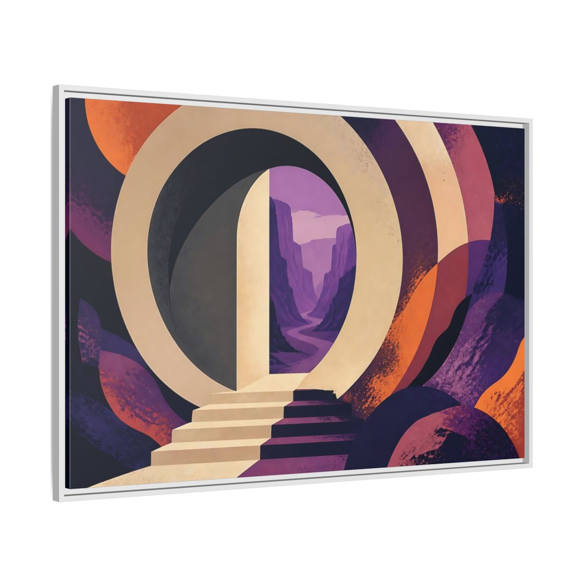 Side Mockup 7. Doorway To Violet Canyon shown as framed canvas print