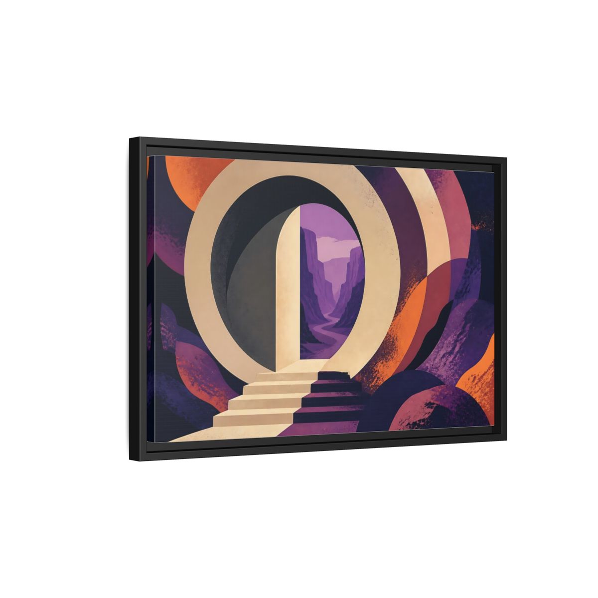 Side Mockup 3. Doorway To Violet Canyon shown as framed canvas print