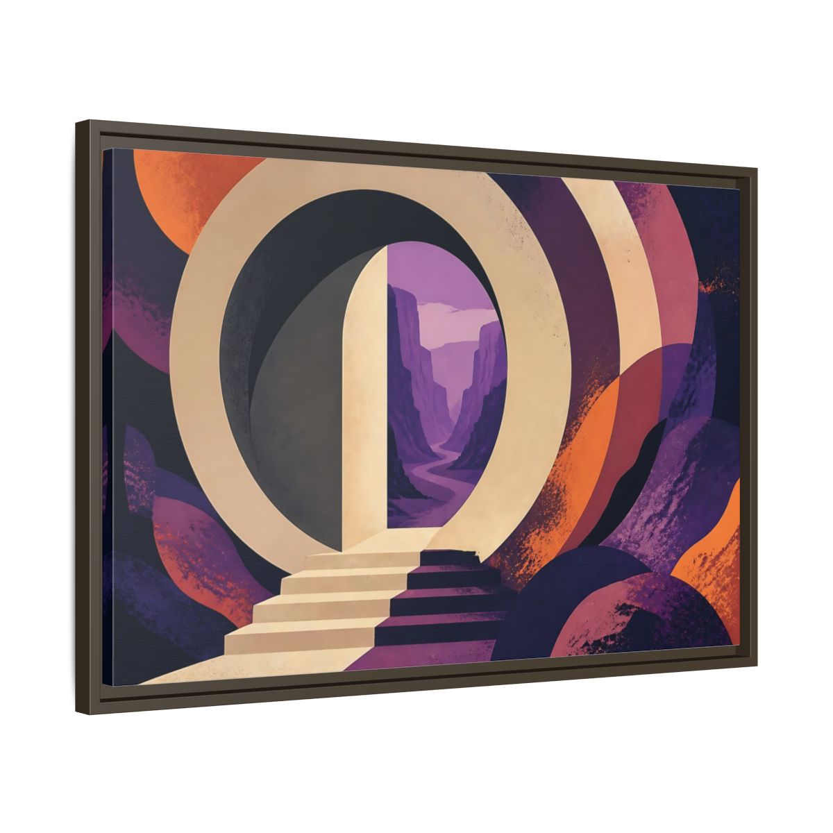 Side Mockup 11. Doorway To Violet Canyon shown as framed canvas print