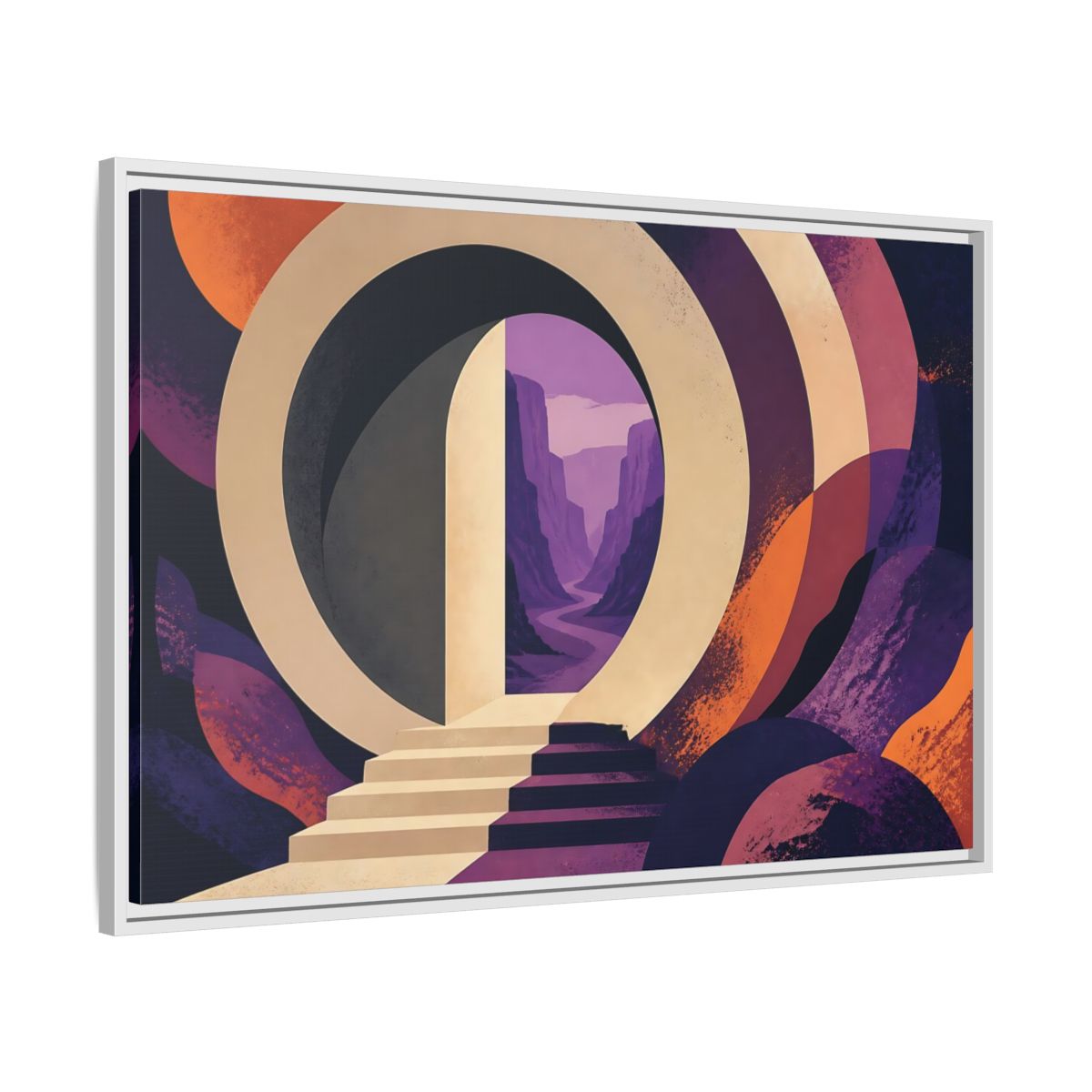Side Mockup 9. Doorway To Violet Canyon shown as framed canvas print