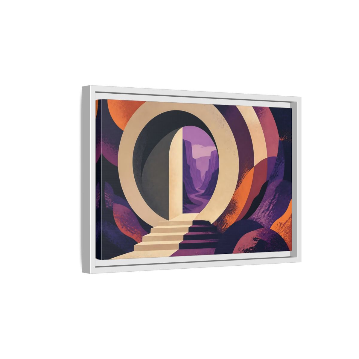 Side Mockup 4. Doorway To Violet Canyon shown as framed canvas print