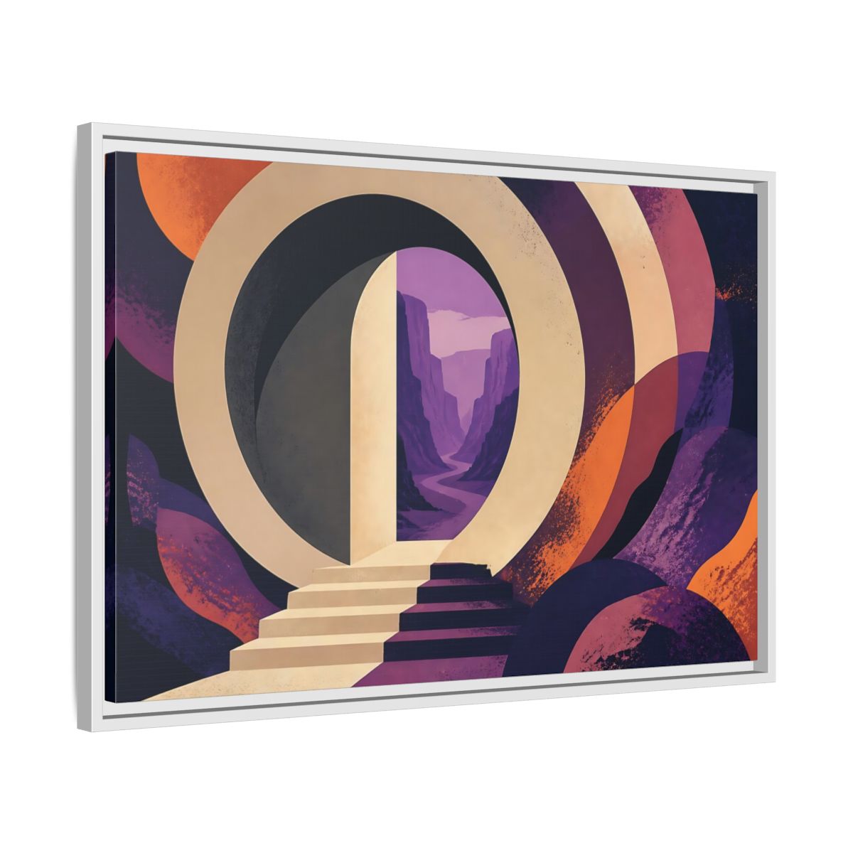 Side Mockup 10. Doorway To Violet Canyon shown as framed canvas print