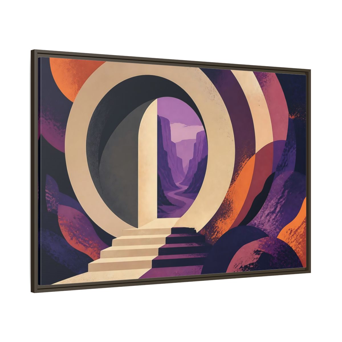 Side Mockup 8. Doorway To Violet Canyon shown as framed canvas print