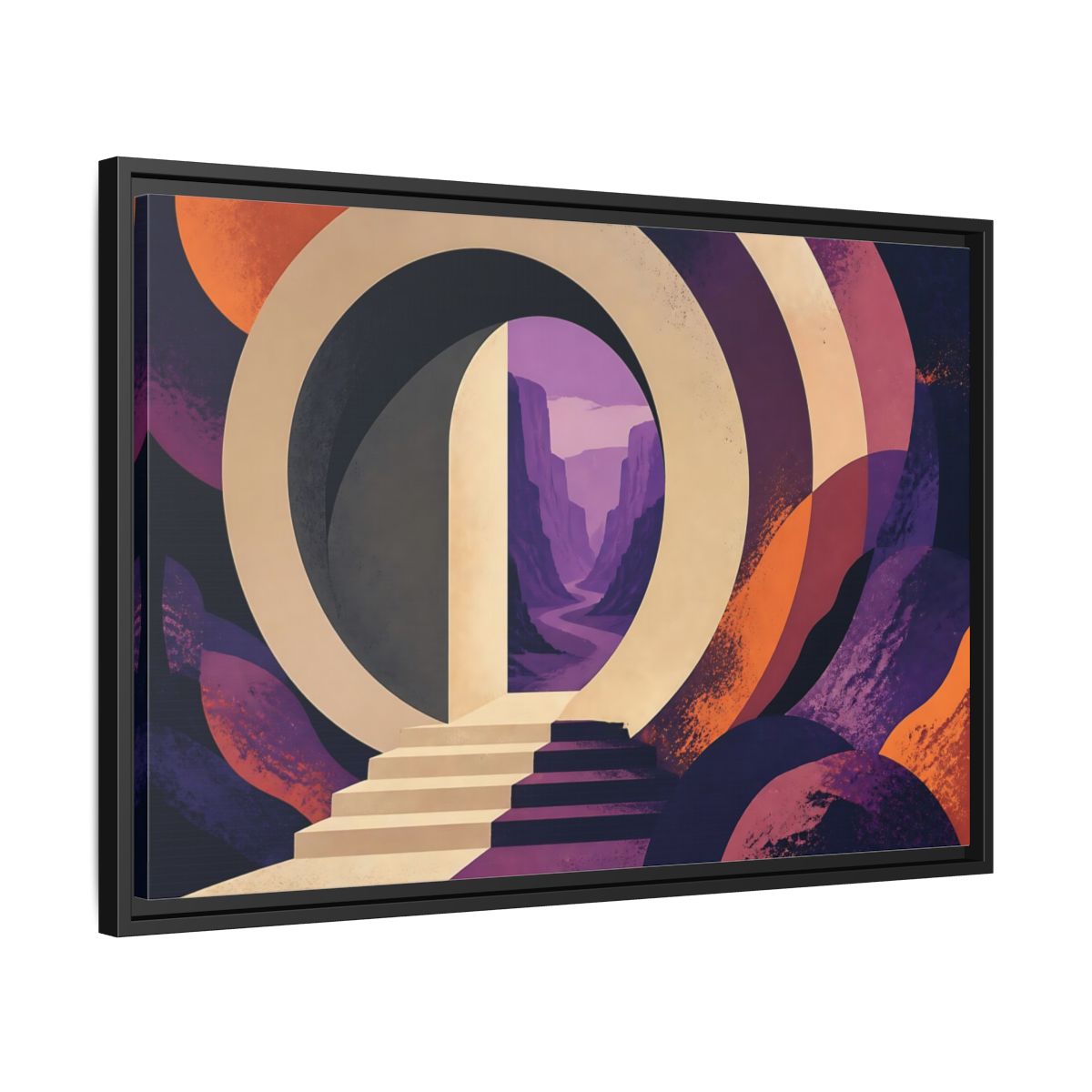 Side Mockup 14. Doorway To Violet Canyon shown as framed canvas print