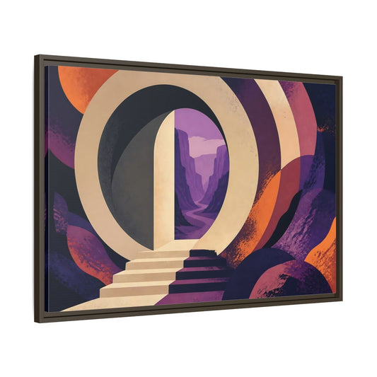 Main Mockup. Doorway To Violet Canyon shown as framed canvas print