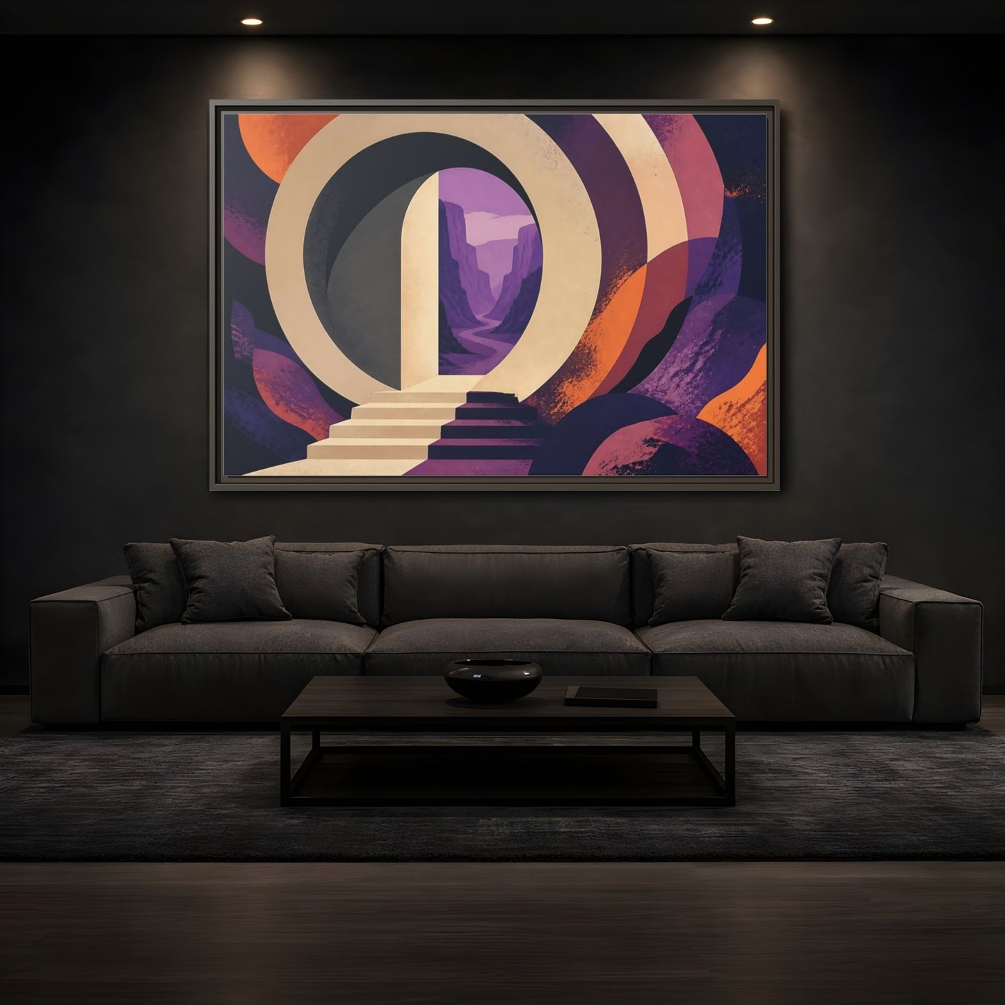 Mockup 3. Doorway To Violet Canyon shown as framed canvas print