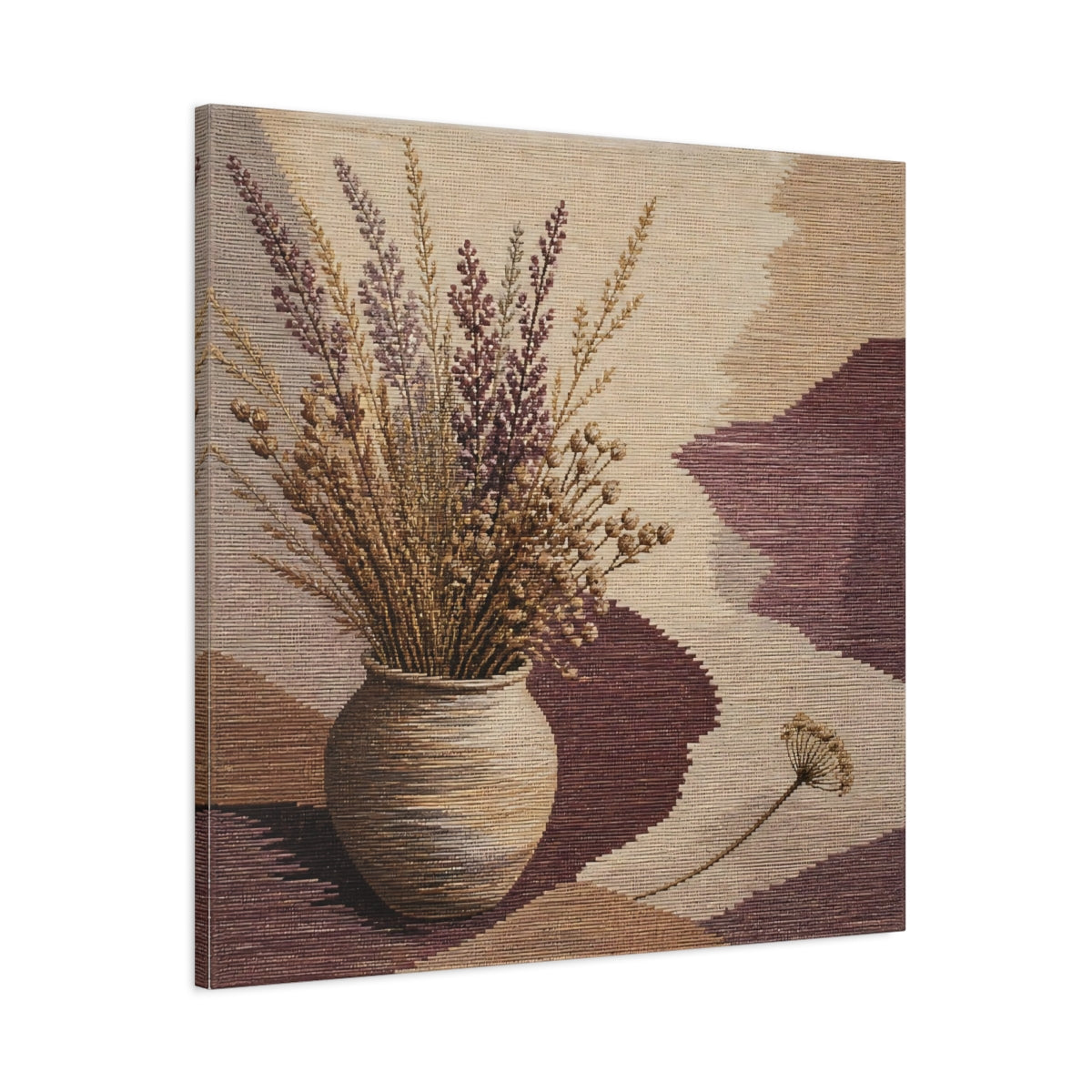Main Mockup. Dried Meadow Stems Vase shown as canvas print