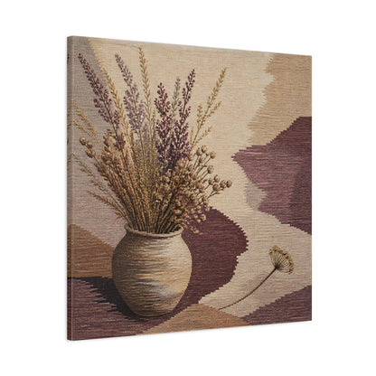Main Mockup. Dried Meadow Stems Vase shown as canvas print