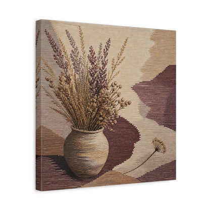 Side Mockup 6. Dried Meadow Stems Vase shown as canvas print