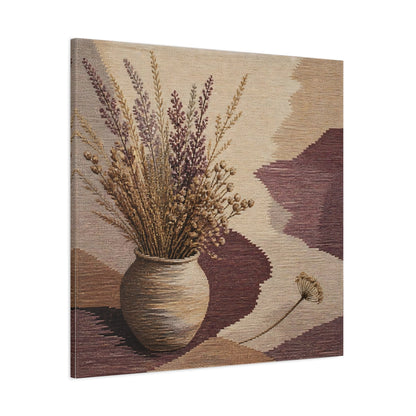 Side Mockup 1. Dried Meadow Stems Vase shown as canvas print