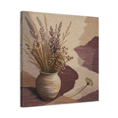 Side Mockup 5. Dried Meadow Stems Vase shown as canvas print