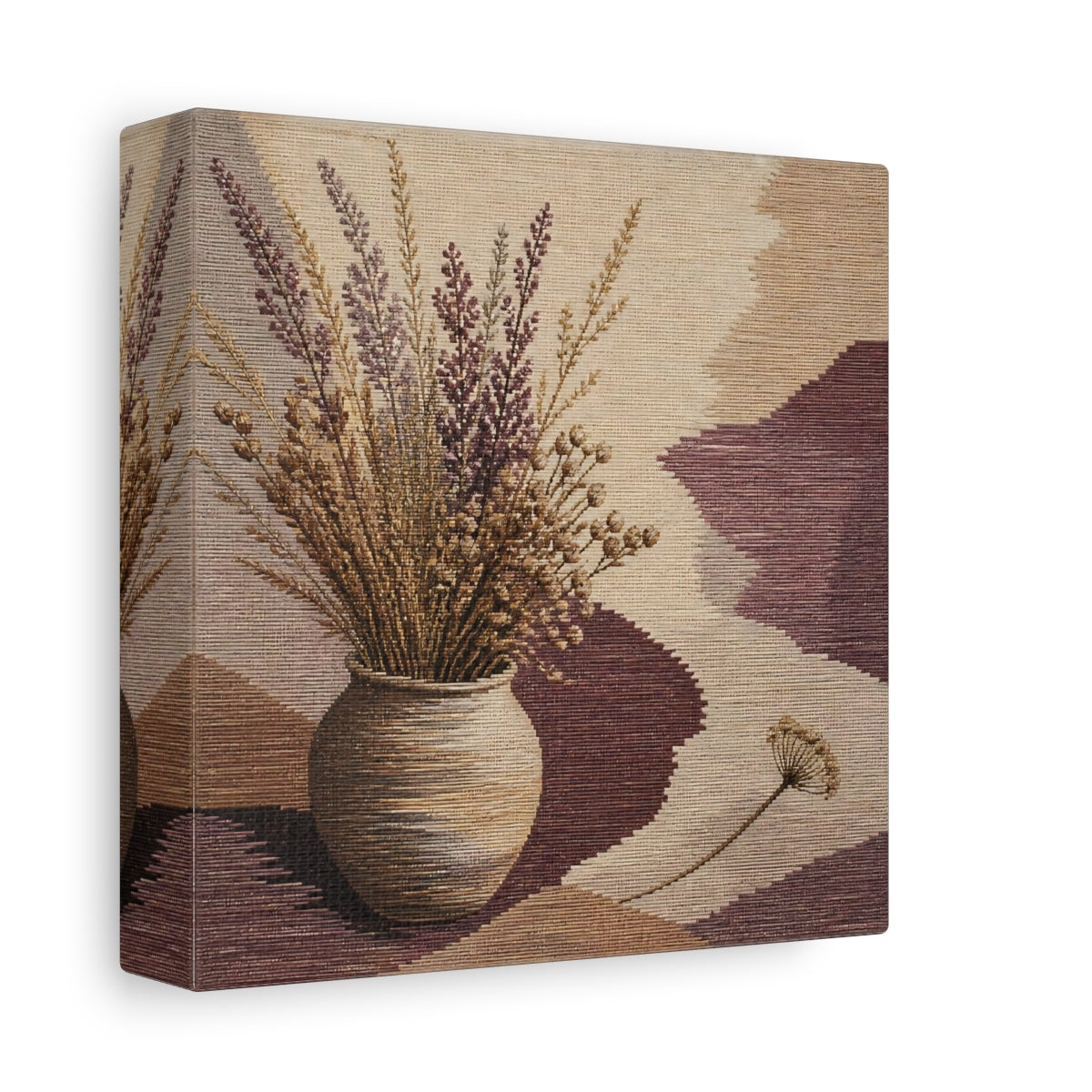Side Mockup 2. Dried Meadow Stems Vase shown as canvas print