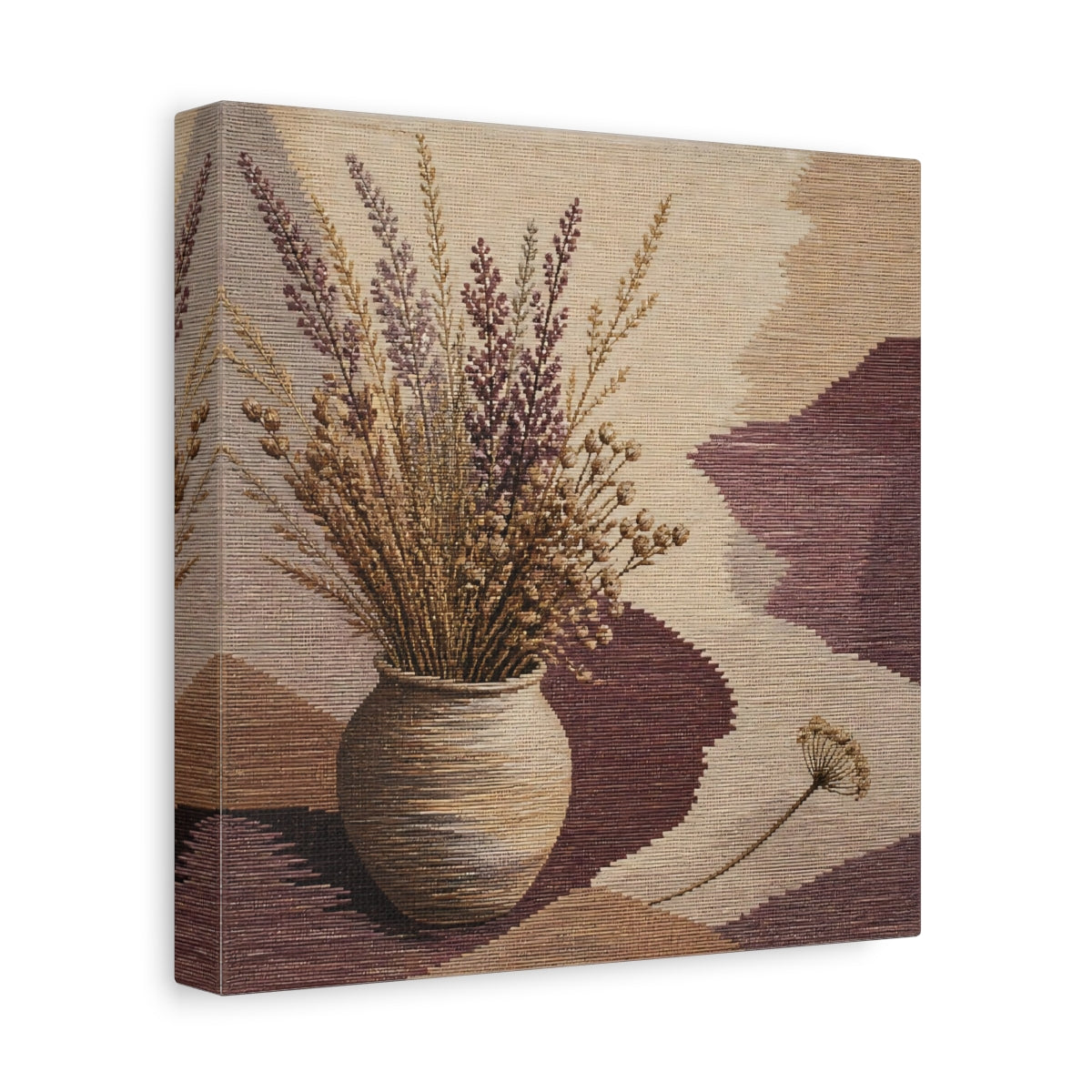Side Mockup 9. Dried Meadow Stems Vase shown as canvas print