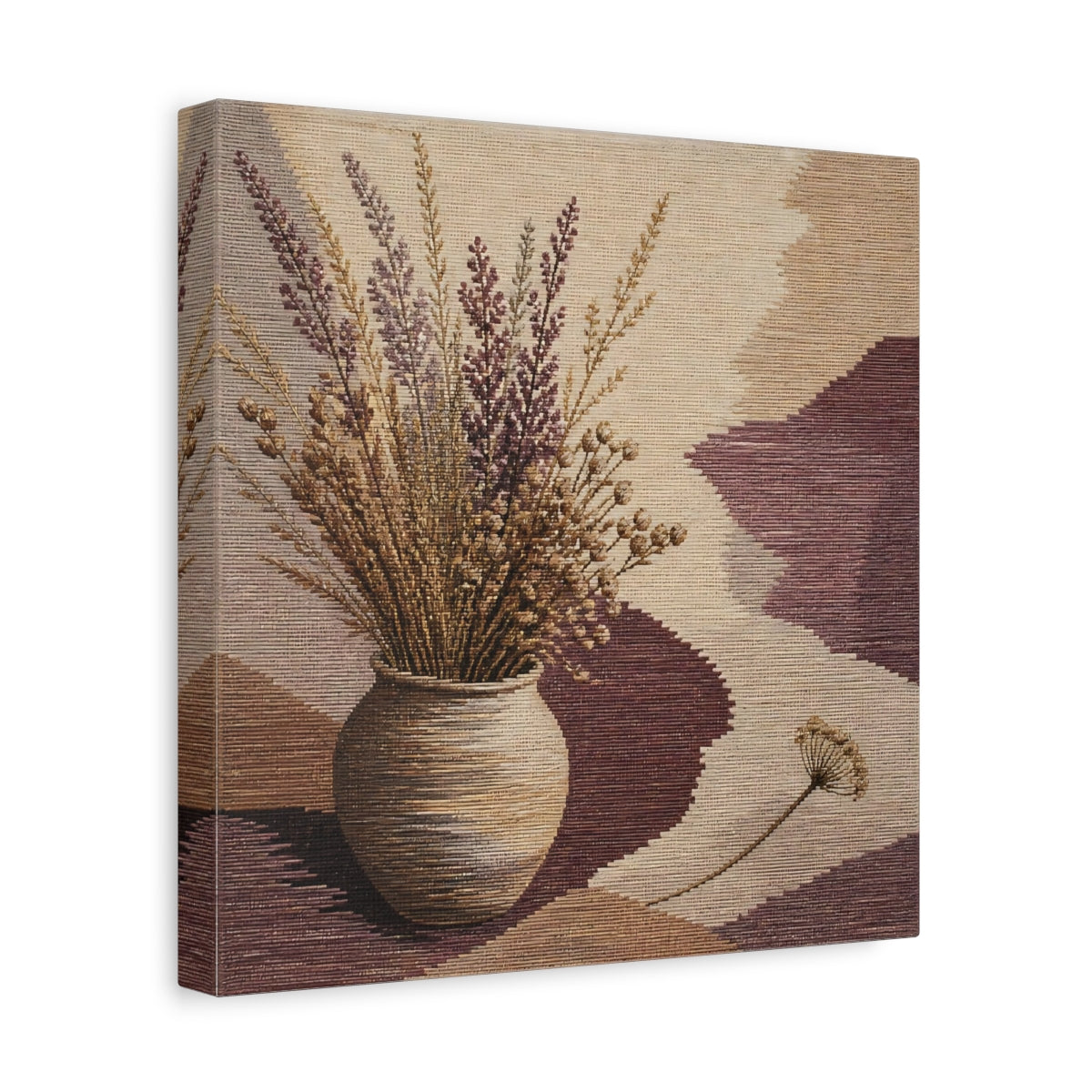 Side Mockup 8. Dried Meadow Stems Vase shown as canvas print