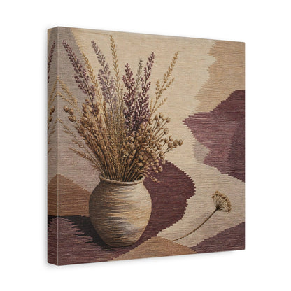 Side Mockup 8. Dried Meadow Stems Vase shown as canvas print