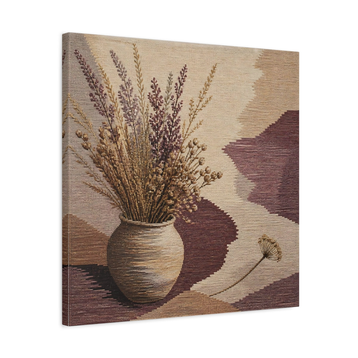 Side Mockup 4. Dried Meadow Stems Vase shown as canvas print
