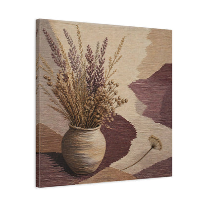 Side Mockup 4. Dried Meadow Stems Vase shown as canvas print