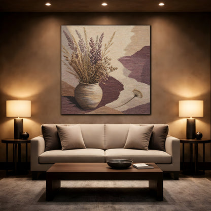 Mockup 2. Dried Meadow Stems Vase shown as canvas print