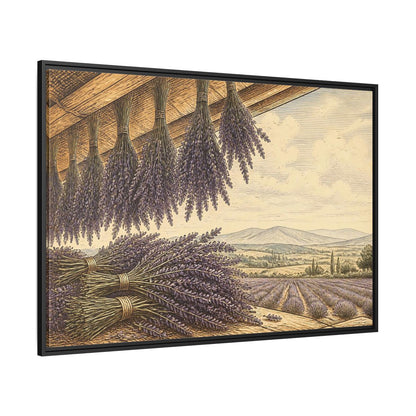 Side Mockup 12. Drying Lavender Bundles shown as framed canvas print
