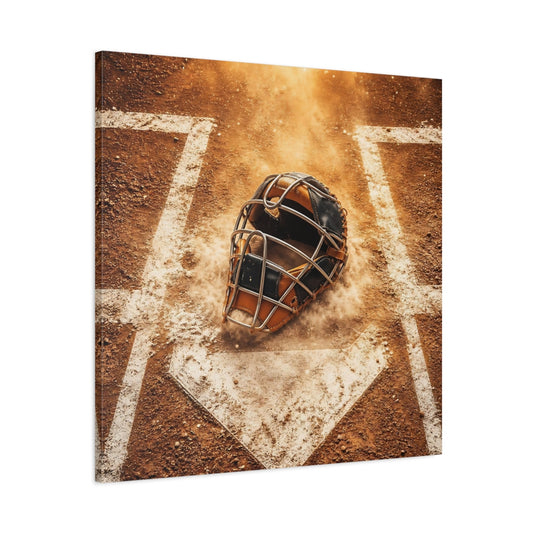 Main Mockup. Dusty Catcher's Mask shown as canvas print