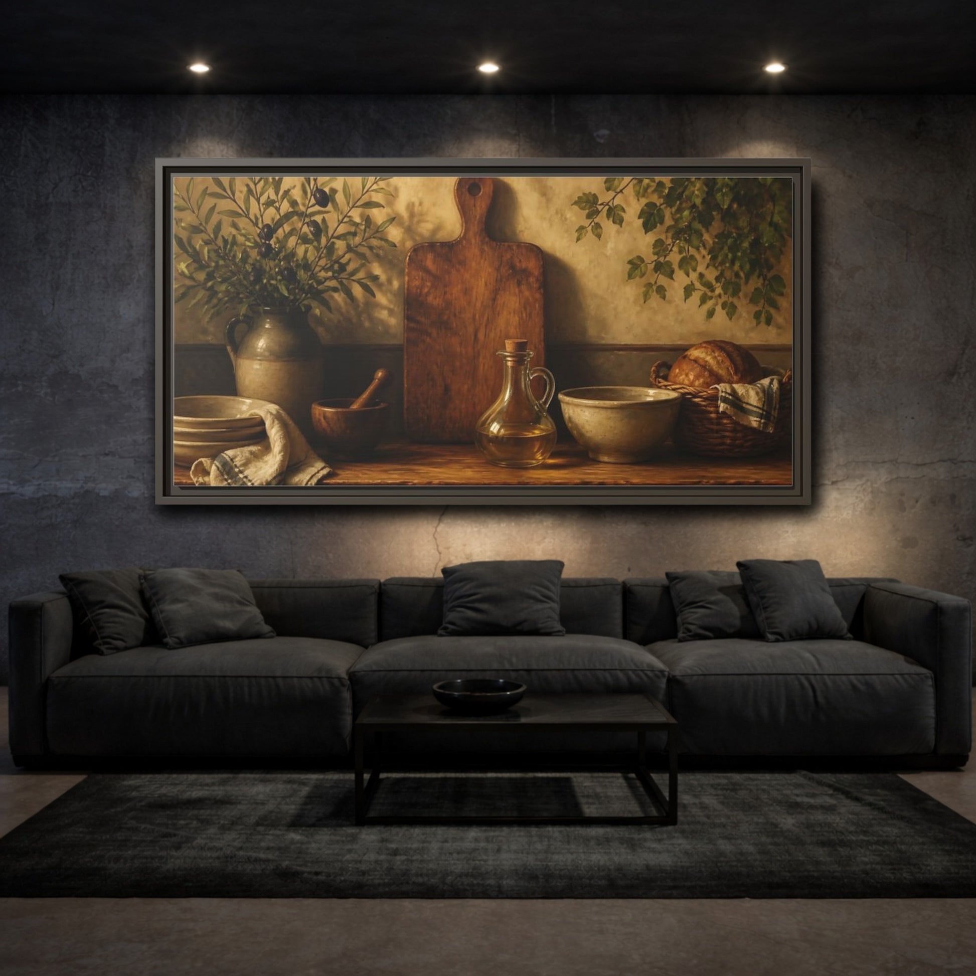 Mockup 3. Dutch Kitchen Still Life shown as framed canvas print