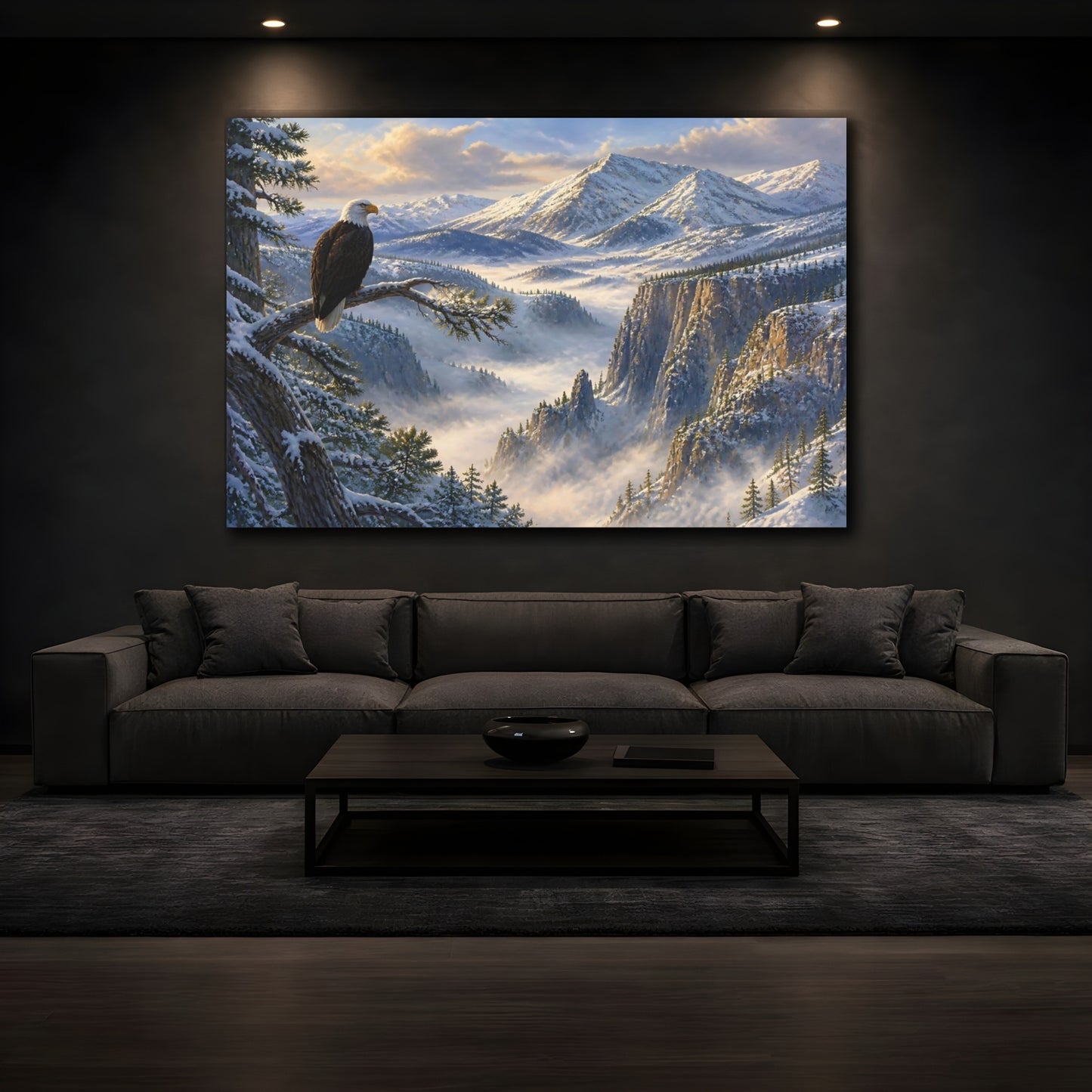 Mockup 3. Eagle Mountain Landscape shown as canvas print
