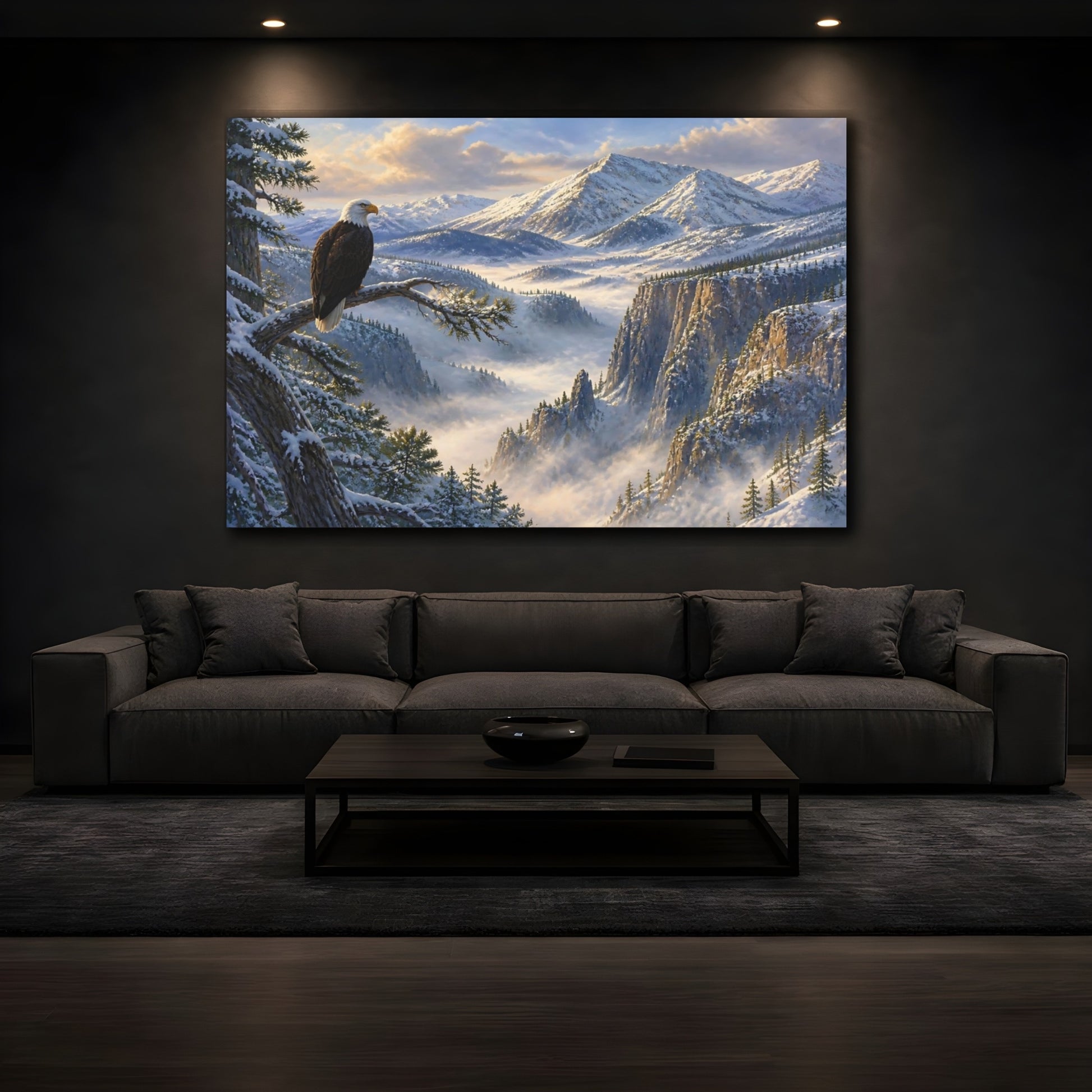 Mockup 3. Eagle Mountain Landscape shown as canvas print