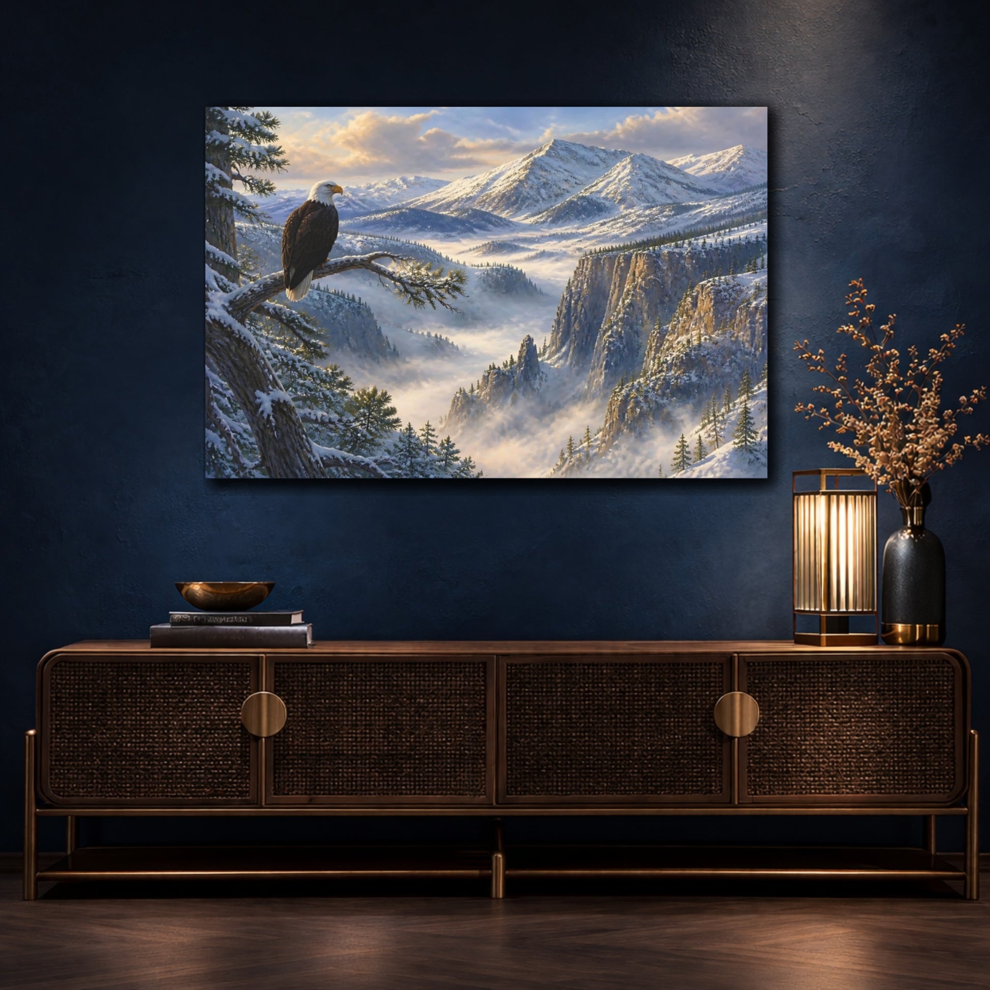 Mockup 4. Eagle Mountain Landscape shown as canvas print