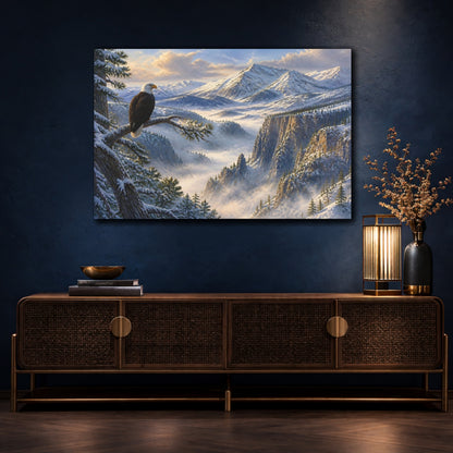 Mockup 4. Eagle Mountain Landscape shown as canvas print